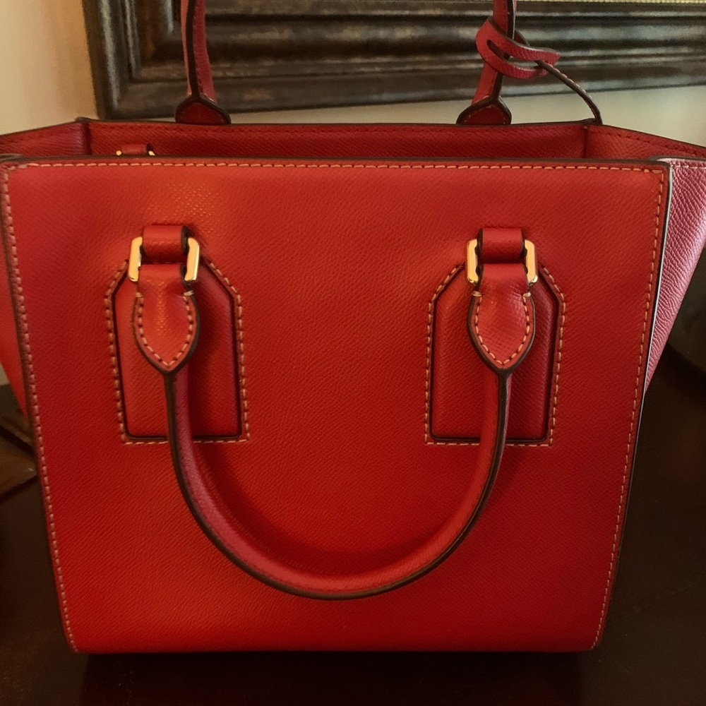Michael kors red leather bag